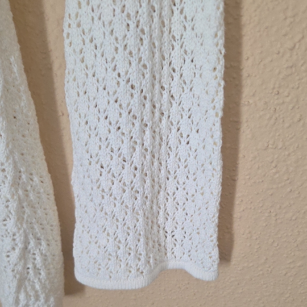 Meshki Cream Open Crochet Knit Top - Picture 8 of 9